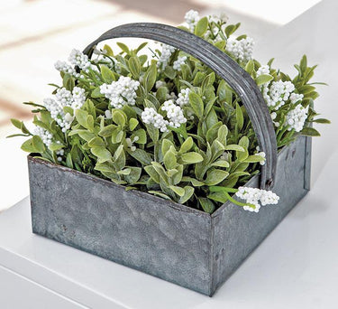 Washed Galvanized Metal Basket - The Fox Decor